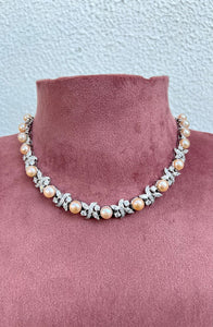 Radiant Pearl & Diamond Necklace Set