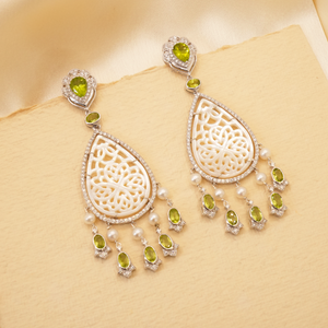 Buy Peridot and Mother of Pearl Earrings